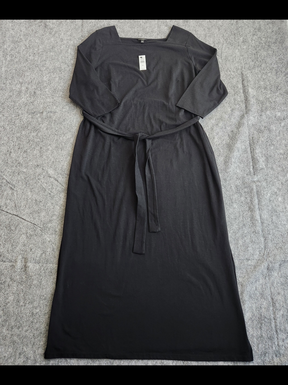NWT Talbots Knit Side Slit Knit Belted Dress Women's 1X Petite Black Casual Work